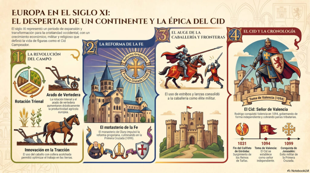 ¿Cómo era la Europa del siglo XI cuando vivió el Cid Campeador? inforgrafia horizontal