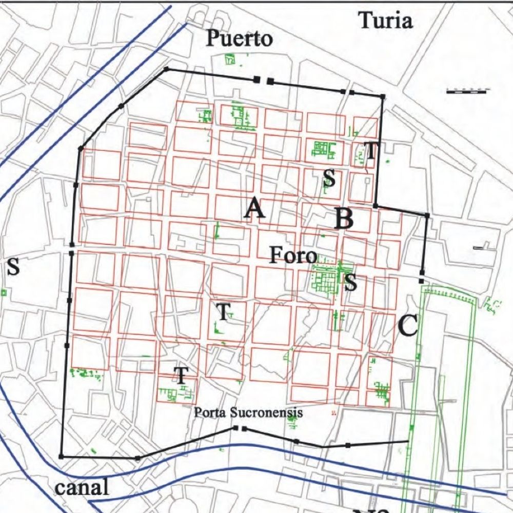 valentia en epoca flavia: foro, muralla, puertas