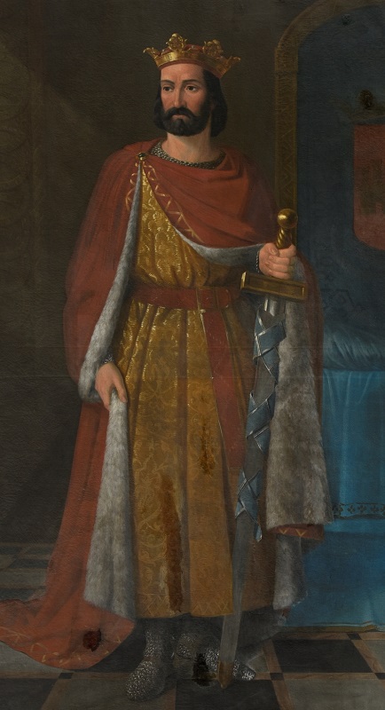 Sancho II (1038-1072), llamado "el Fuerte". retrato forma parte de la Serie cronológica de los reyes de España, un proyecto museístico ideado en 1847 por José de Madrazo