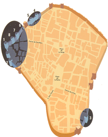 Restos conservados de la muralla islámica de Valencia